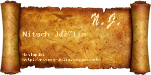 Nitsch Júlia névjegykártya